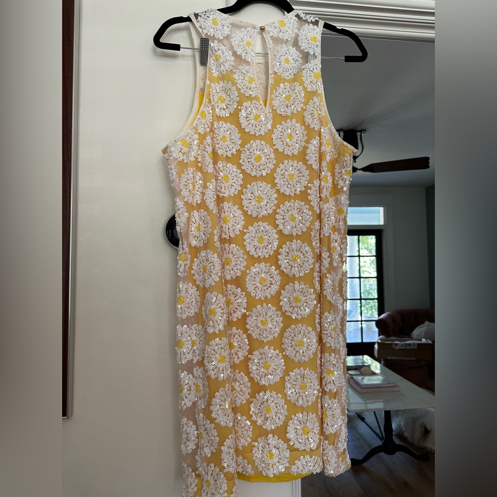 Trina Turk Yellow Floral Lace Midi Dress - Picture 2 of 6
